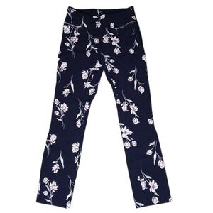 Joe Benbasset Women's Blue With Floral Pattern Strech Skinny Pants Size‎ XS